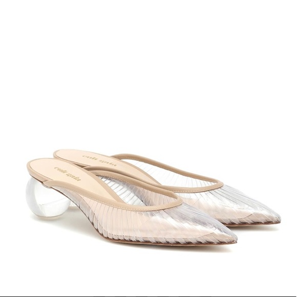 cult gaia Shoes - 💓Cult Gaia – Alia leather-trimmed PVC mule👄